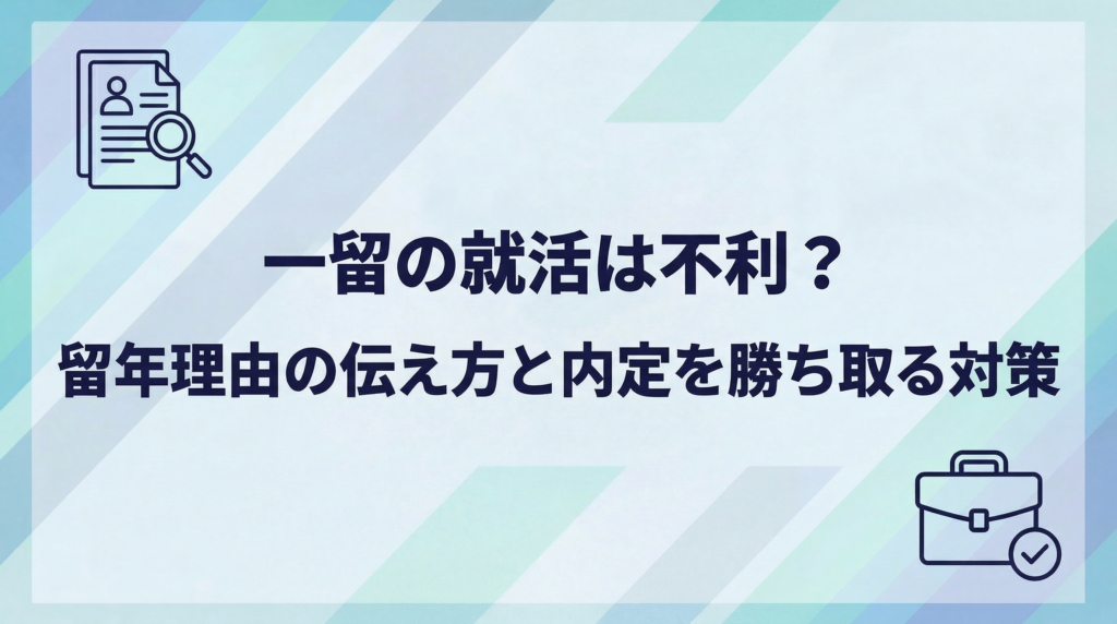 一留の就活は不利？留年理由の伝え方と内定を勝ち取る具体的な対策を解説