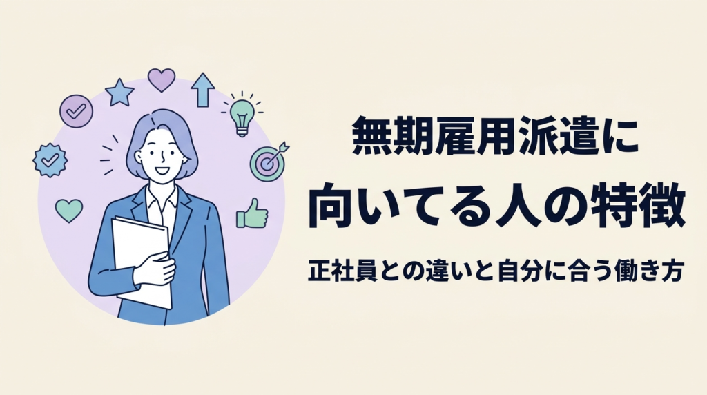無期雇用派遣に向いてる人の特徴｜正社員との違いと自分に合う働き方