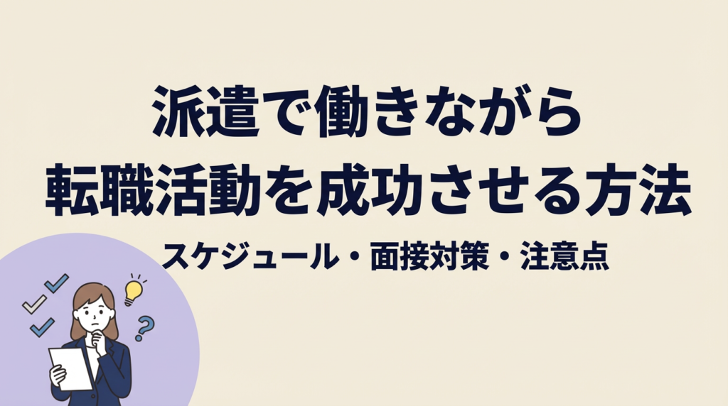 派遣で働きながら転職活動を成功させる方法｜スケジュール・面接対策・注意点を解説