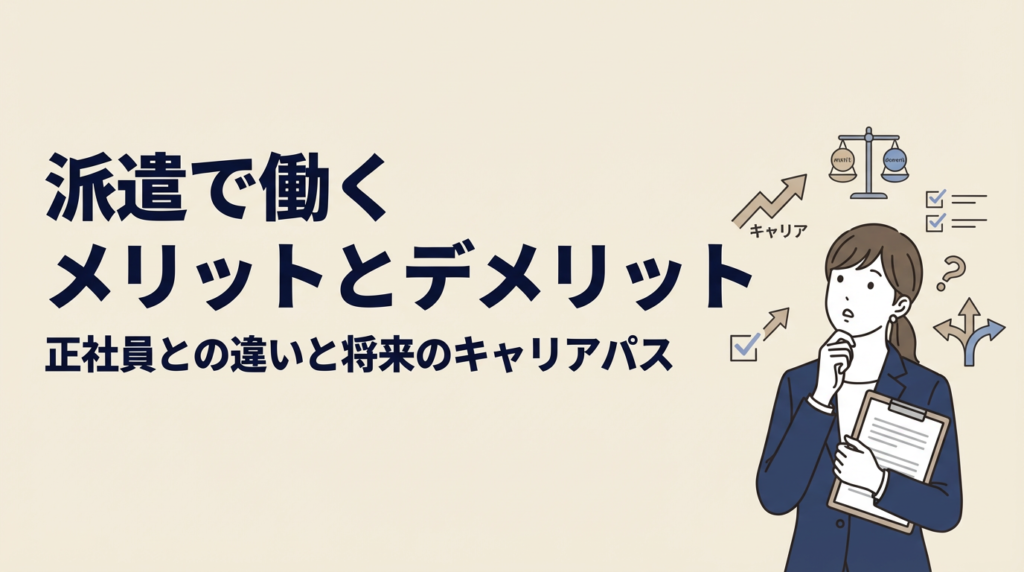 派遣で働くメリットとデメリットを解説｜正社員との違いと将来のキャリアパス