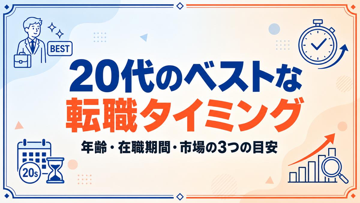 20代のベストな転職タイミングを年齢・在職期間・市場の目安で解説する記事のアイキャッチ画像