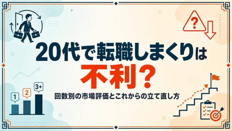 20代で転職しまくりは不利？回数別の市場評価とこれからの立て直し方