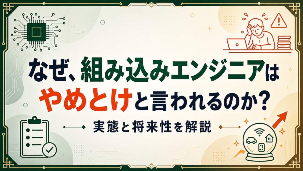 組み込みエンジニアはやめとけと言われる理由を解説する記事のアイキャッチ画像