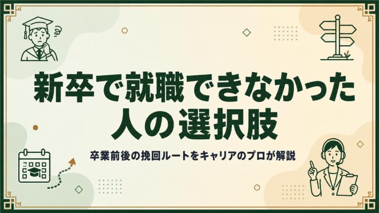 新卒で就職できなかった人の選択肢|卒業前後の挽回ルートをキャリアのプロが解説
