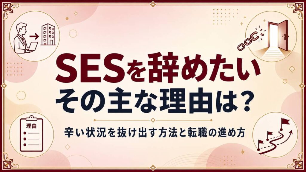 SESを辞めたい人の転職方法を解説する記事のアイキャッチ画像