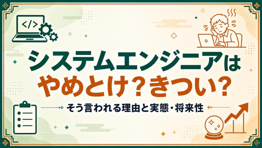 システムエンジニア(SE)はやめとけと言われる理由を解説する記事のアイキャッチ画像